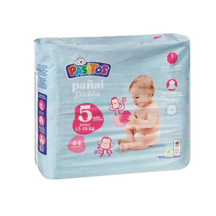 PAÑAL T-5 (13-18KG) PASITOS PQTE 44 UD
