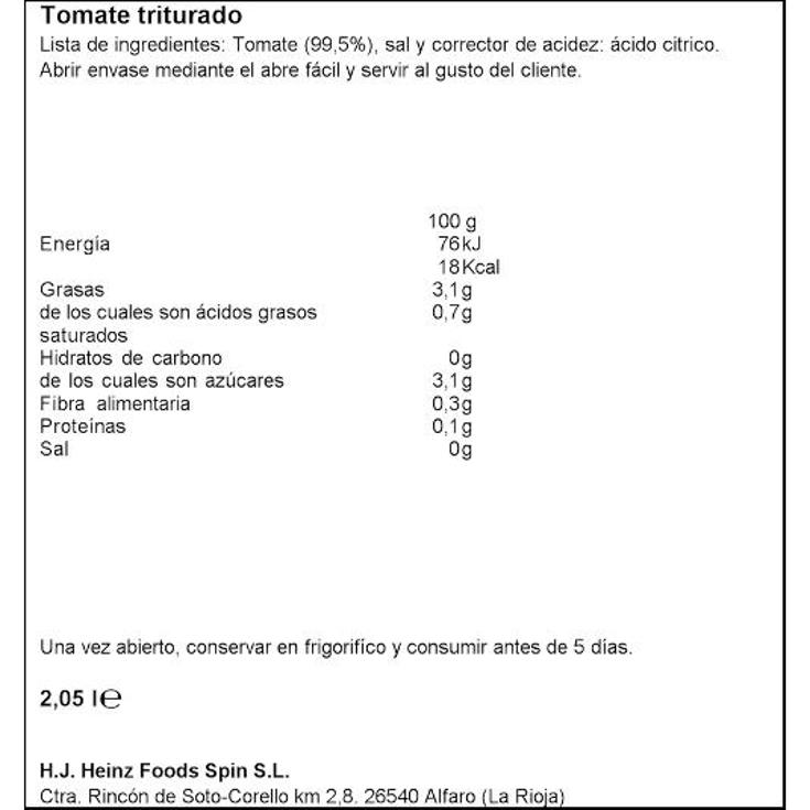 TOMATE NATURAL TRITURADO ORLANDO BRIK 2050 GR