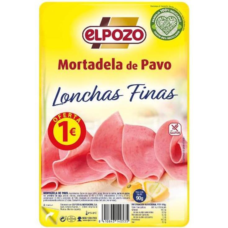 MORTADELA PAVO LONCHA FINA ELPOZO PQTE 90 GR