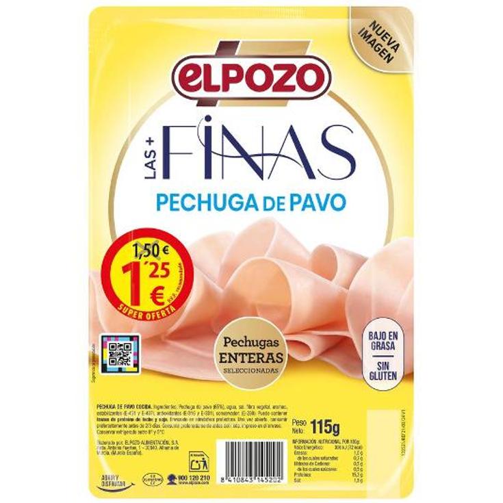 PECHUGA PAVO LONCHAS FINAS ELPOZO PQTE 115 GR