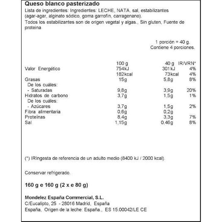 QUESO BLANCO PARA ENSALADAS PHILADELPHIA PACK 160 GR