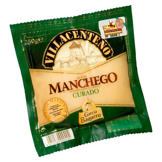 QUESO MANCHEGO VILLACENTENO DO G.BAQUERO CUÑA 250 GR