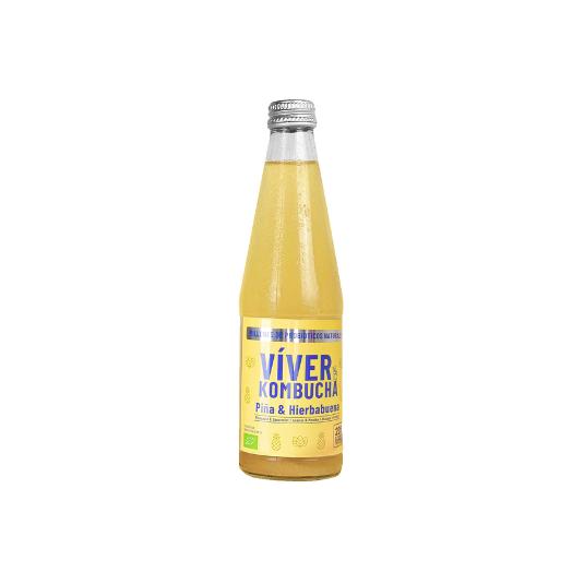 KOMBUCHA PIÑA HIERBABUENA VIVER KOMBUC BTLLA 330 ML