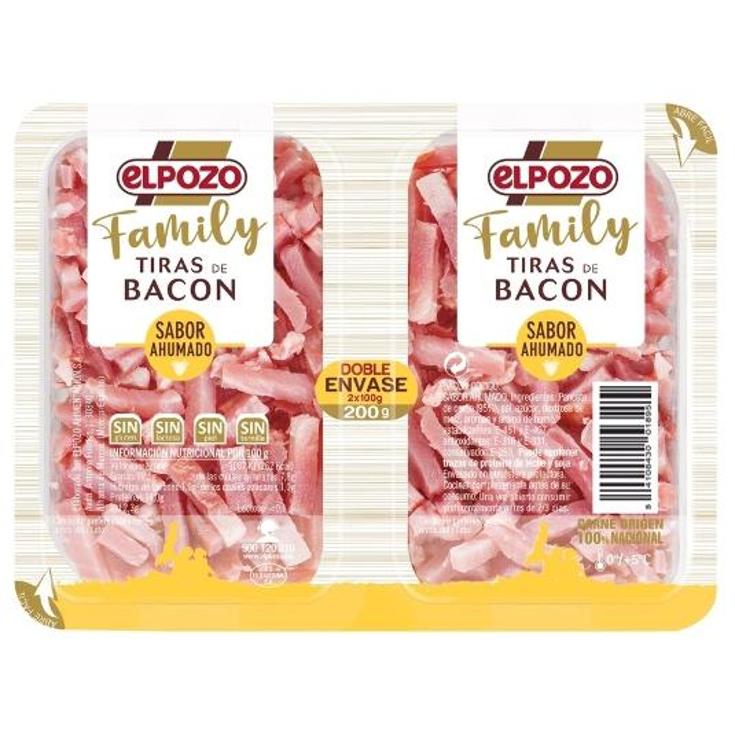 BACON TIRAS 2X100 FAMILY ELPOZO PQTE 200 GR