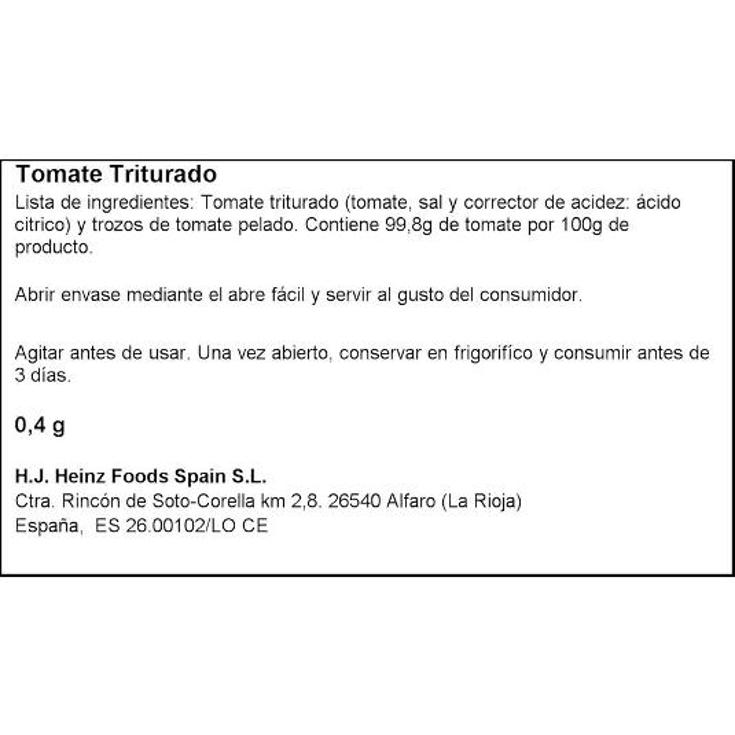 TOMATE NATURAL TRITURADO ORLANDO BOTE 400 GR