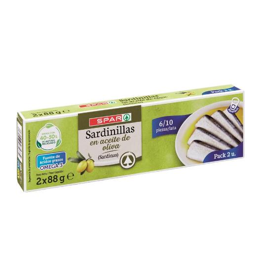 SARDINILLAS ACEITE OLIVA X2 SPAR PACK 130 GR