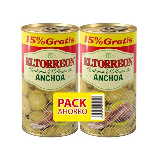 ACEITUNA RELL. ANCHOA PACK2X150 EL TORREON PACK 300 GR