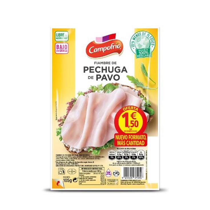 FIAMBRE PECHUGA PAVO CAMPOFRIO PACK 105 GR