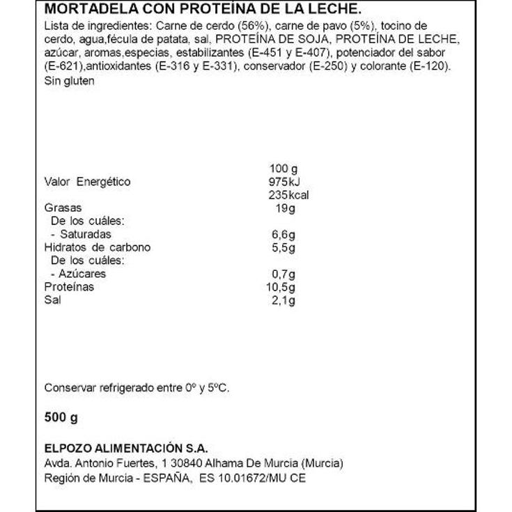 MORTADELA SICILIANA ELPOZO UNIDAD 500 GR