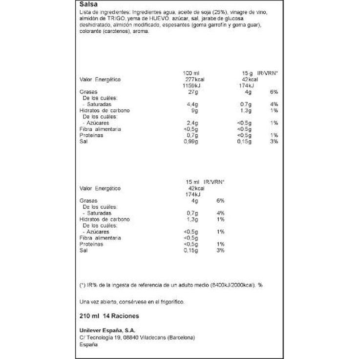 SALSA FINA LIGERESA FRASCO 210 ML