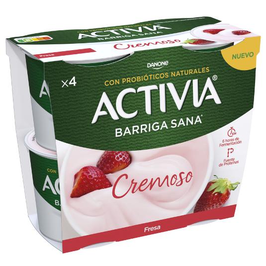 ACTIVIA CREMOSO FRESA DANONE PACK 460 GR
