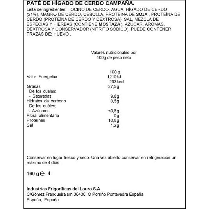 PATE CAMPAÑA SPAR FRASCO 160 GR