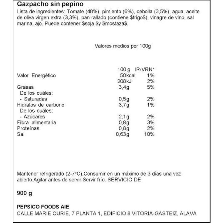 GAZPACHO ANDALUZ ALVALLE BTLLA 900 ML