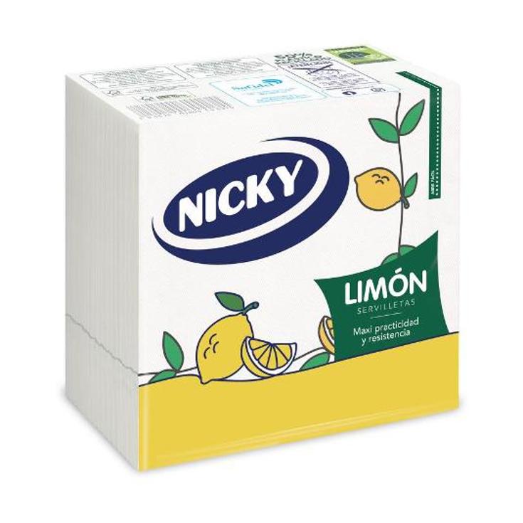 SERVILLETAS LIMON 33X33 2 CAPAS NICKY PQTE 65 UD