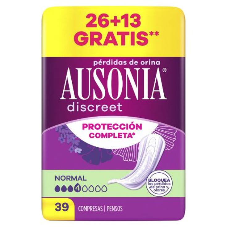 COMPRESAS INCONTIN.NORMAL 26+13 AUSONIA PQTE 39 UD