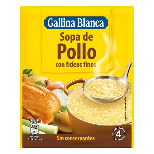 SOPA POLLO FIDEOS FINOS G.BLANCA SOBRE 72 GR