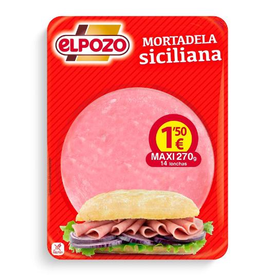 MORTADELA SICILIANA LONCHAS ELPOZO PQTE 225 GR