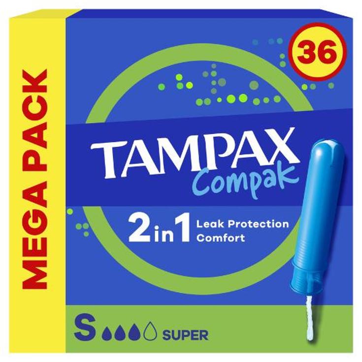 TAMPONES COMPAK SUPER 36 UN TAMPAX CAJA 36 UD