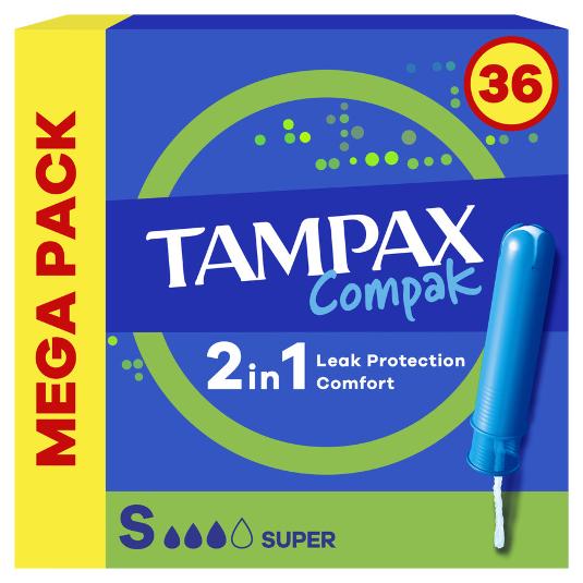 TAMPONES COMPAK SUPER 36 UN TAMPAX CAJA 36 UD