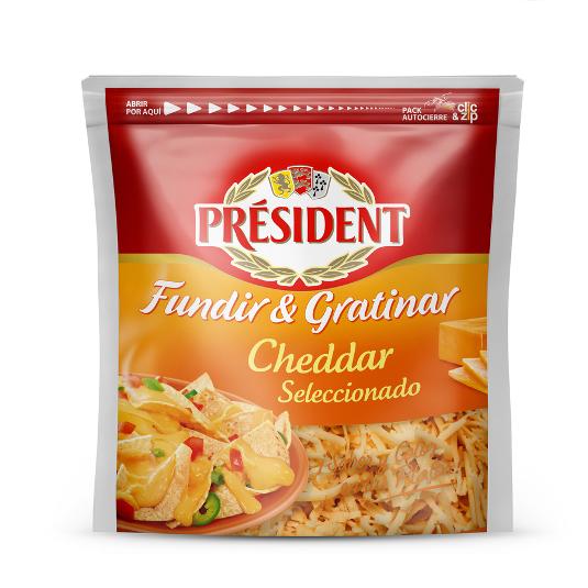 QUESO RALLADO CHEDDAR PRESIDENT BOLSA 150 GR