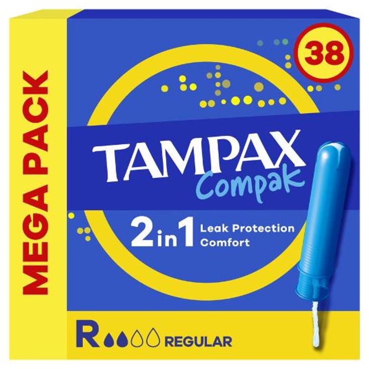 TAMPONES COMPAK REGULAR 38 UN TAMPAX CAJA 38 UD
