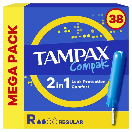 TAMPONES COMPAK REGULAR 38 UN TAMPAX CAJA 38 UD