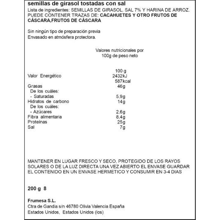 PIPAS TOSTADAS SAL SPAR BOLSA 200 GR