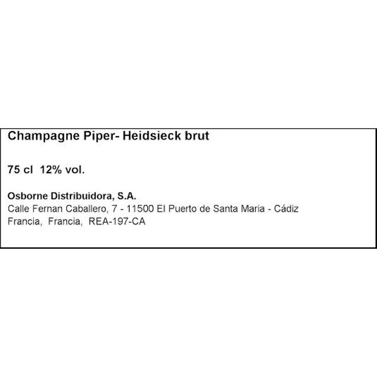 CHAMPAGNE BRUT CUVEE 12º P.HEIDSIECK BTLLA 75 CL