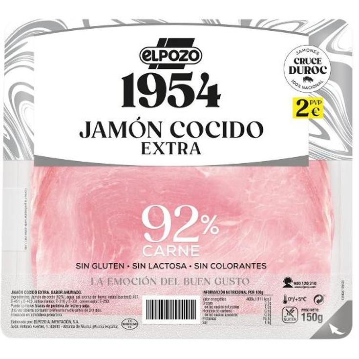 JAMON COCIDO EXTRA DUROC 1954 ELPOZO PQTE 120 GR