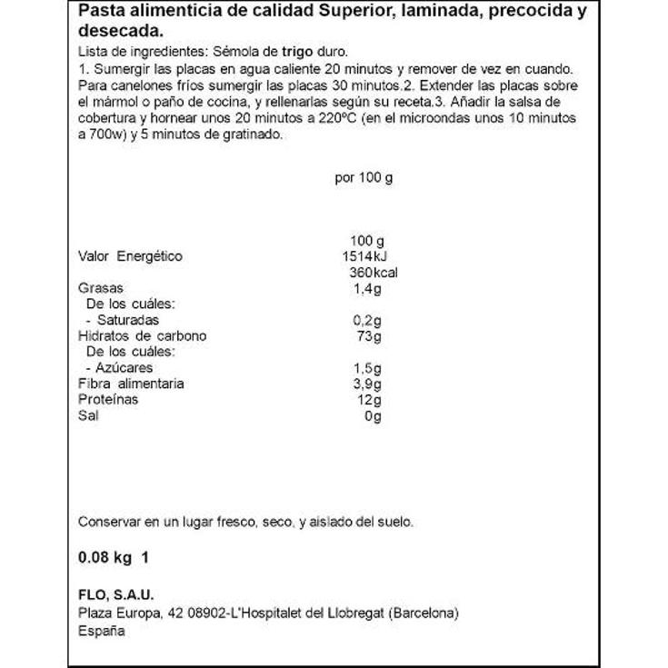 CANELONES 12 U. EL PAVO PQTE 80 GR