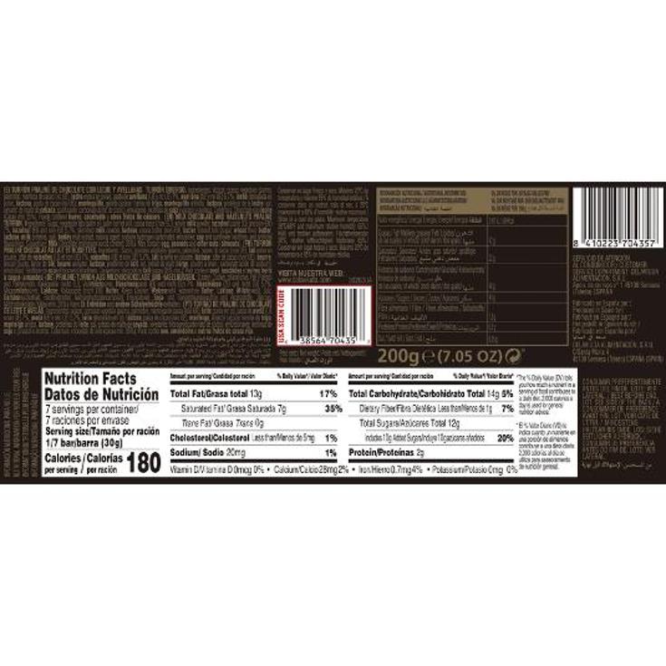TURRON PRALINE AVELL.CHOCOLATE DELAVIUDA PTLLA 200 GR