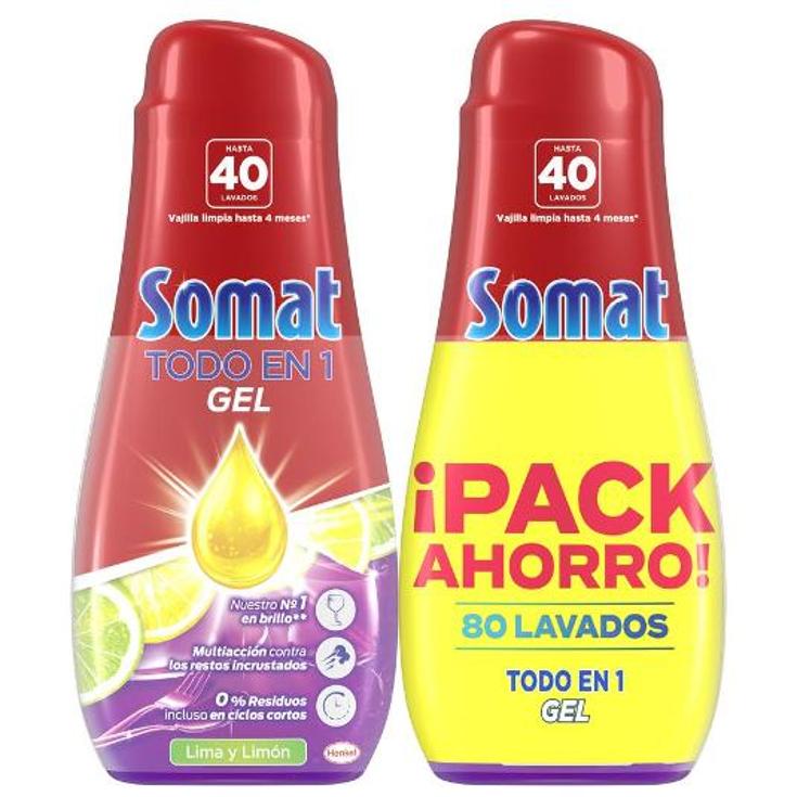 DETERGENT.LAVAV.TODO EN 1 40+40 SOMAT PACK 80 LA