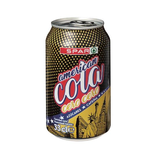 REFRESCO COLA CERO CERO AMERICA SPAR LATA 33 CL