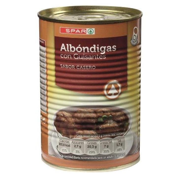 ALBONDIGAS CON GUISANTES SPAR BOTE 425 GR