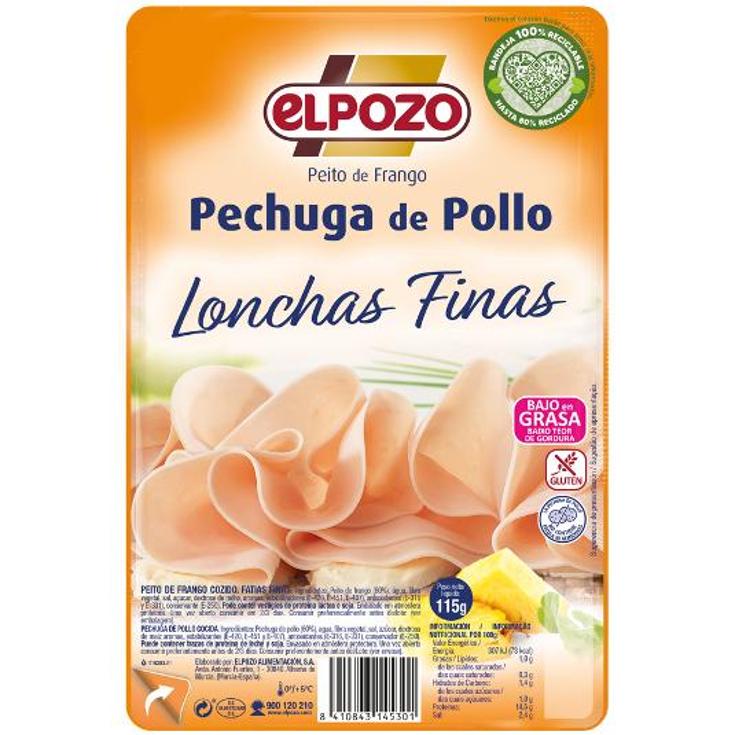 PECHUGA POLLO LONCHAS FINAS ELPOZO PQTE 115 GR