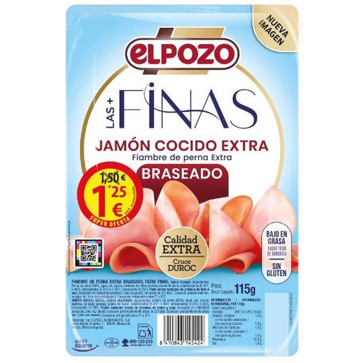 JAMON COCIDO BRASEADO LONCHAS ELPOZO PQTE 115 GR