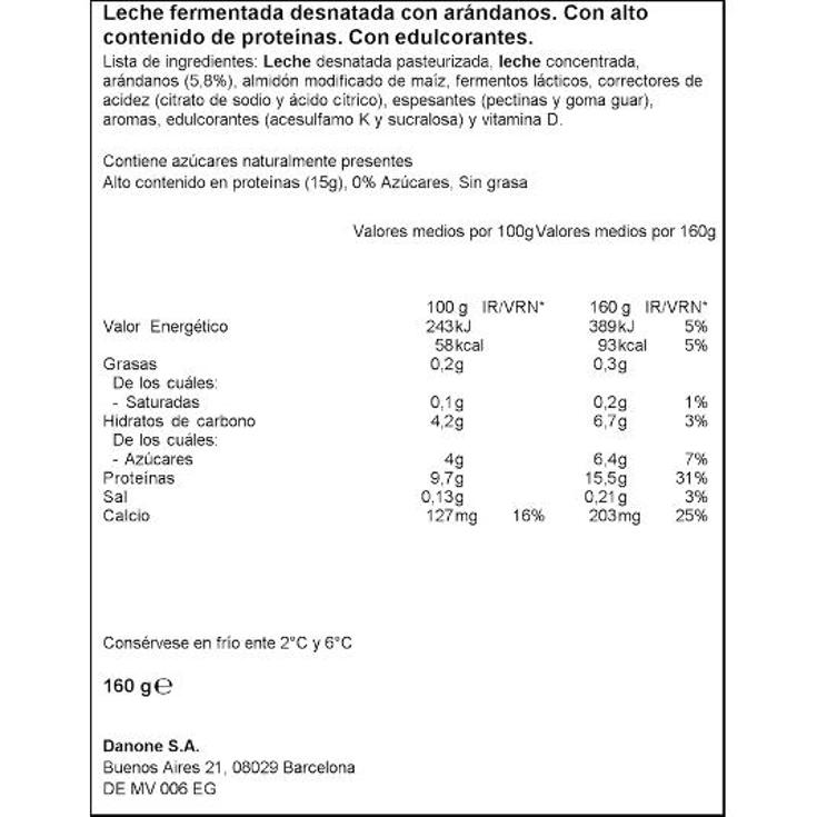 YOGUR PROTEINA ARANDANOS YOPRO DANONE UNIDAD 160 GR