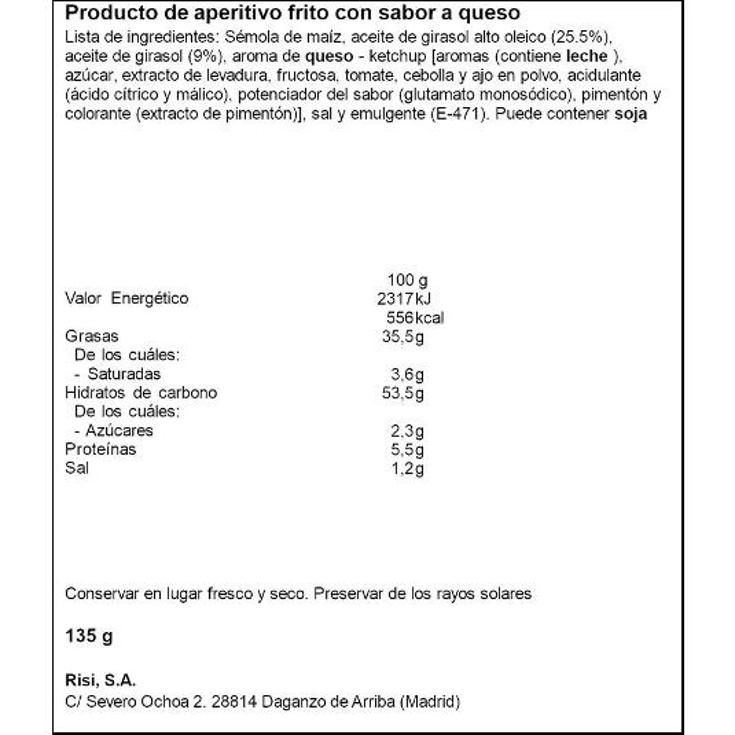 APERITIVOS RISKETOS RISI BOLSA 135 GR