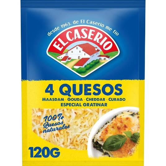 QUESO RALLADO 4 QUESOS EL CASERIO BOLSA 120 GR