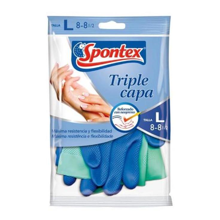 GUANTES TRIPLE CAPA T/8 GRANDE SPONTEX BOLSA 2 UD