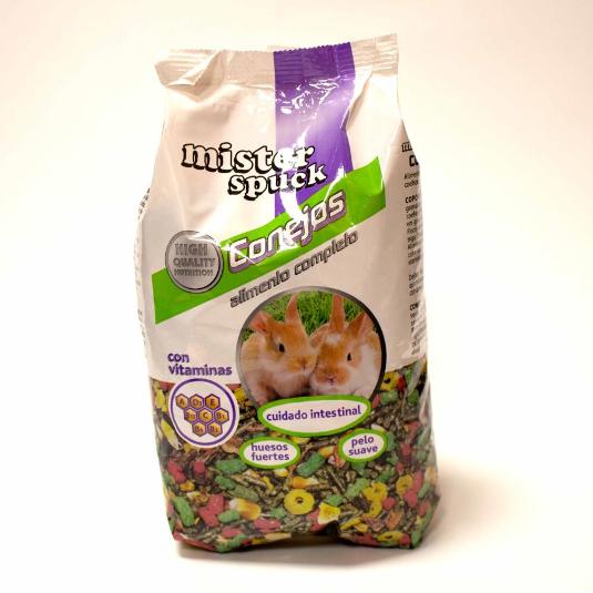 ALIMENTO PIENSO CONEJOS ENANOS MISTER SPUCK PQTE 800 GR