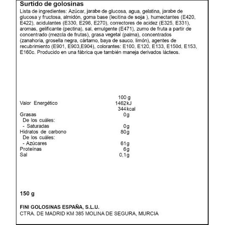 GOLOSINAS SELECTION MIX FINI BOLSA 150 GR