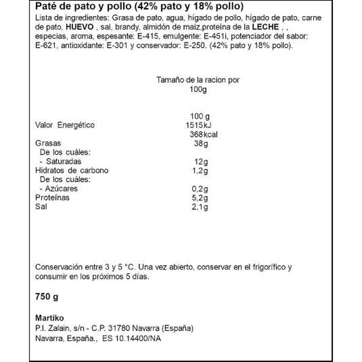 PATE DE PATO MARTIKO