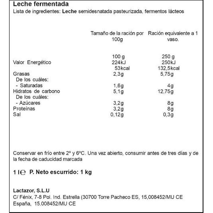 KEFIR NATURAL BARRANQUILLO BTLLA 1 LT