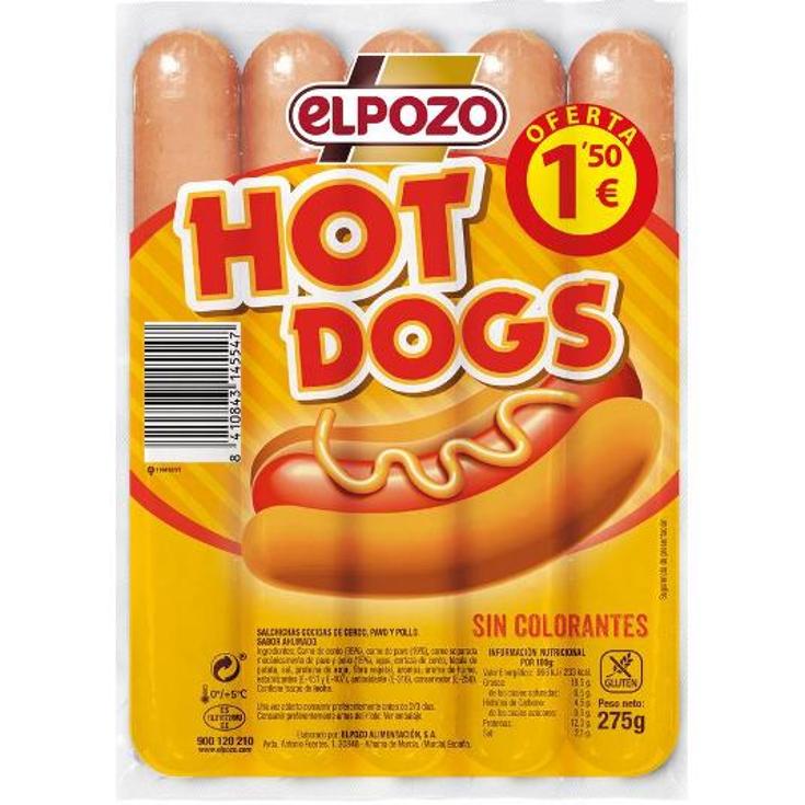 SALCHICHAS HOT DOG ELPOZO PQTE 275 GR