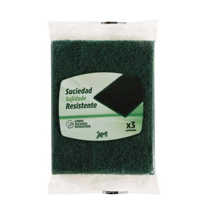 ESTROPAJO FIB VER PACK 3U AM PACK 1 UD