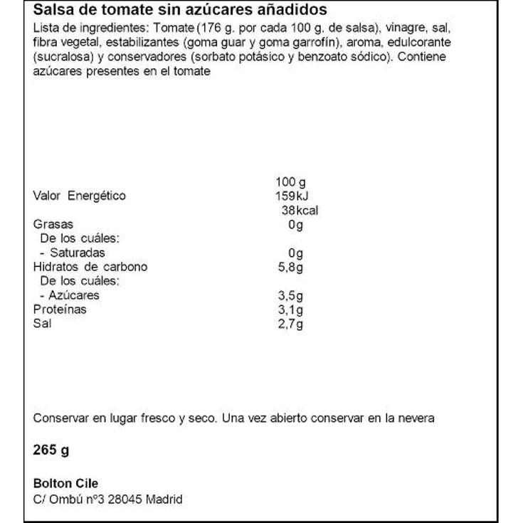 KETCHUP CERO AZUCARES AÑADIDOS PRIMA PET 265 GR