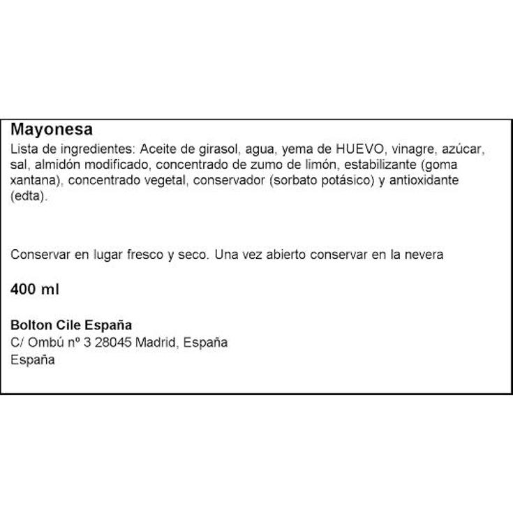 MAYONESA ORIGINAL PRIMA PET 400 ML