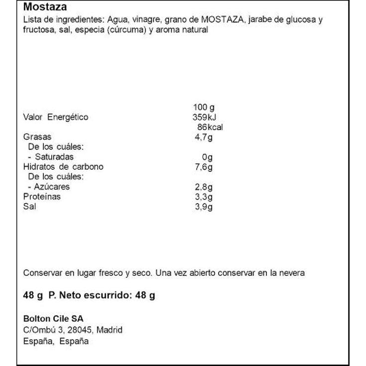 MOSTAZA SOBRES 4 GR PRIMA BOLSA 48 GR