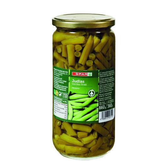 JUDIAS VERDES REDONDAS FINAS SPAR FRASCO 360 GR